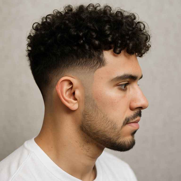 Burst Fade Haircut for Curly Hair